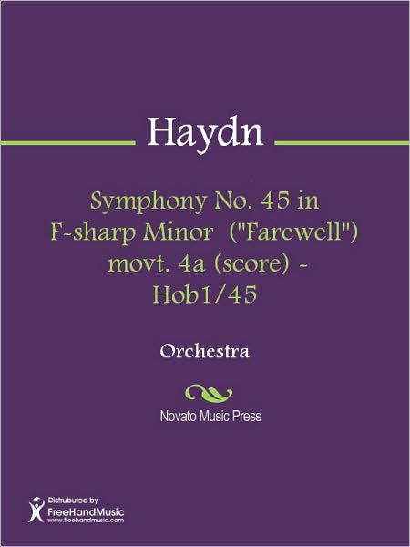 Symphony No. 45 in F-sharp Minor ("Farewell") movt. 4a (score) - Hob1/45