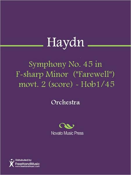 Symphony No. 45 in F-sharp Minor ("Farewell") movt. 2 (score) - Hob1/45