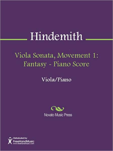 Viola Sonata, Movement 1: Fantasy - Piano Score