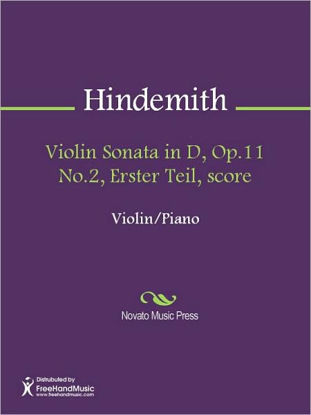 Violin Sonata in D, Op.11 No.2, Erster Teil, score