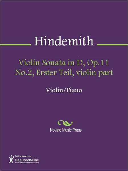 Violin Sonata in D, Op.11 No.2, Erster Teil, violin part