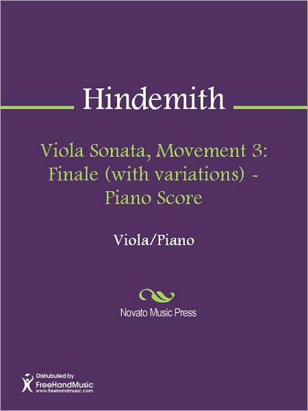 Viola Sonata, Movement 3: Finale (with variations) - Piano Score