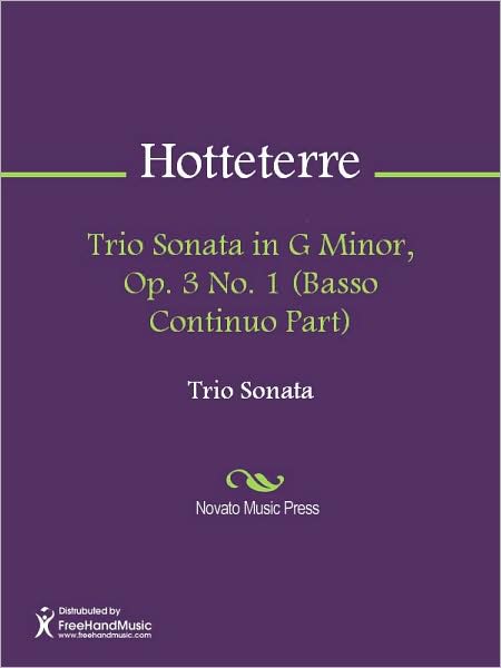 Trio Sonata in G Minor, Op. 3 No. 1 (Basso Continuo Part)
