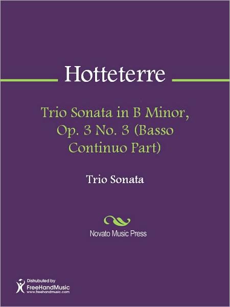 Trio Sonata in B Minor, Op. 3 No. 3 (Basso Continuo Part)