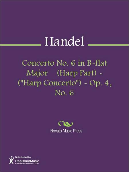 Concerto No. 6 in B-flat Major (Harp Part) - ("Harp Concerto") - Op. 4, No. 6