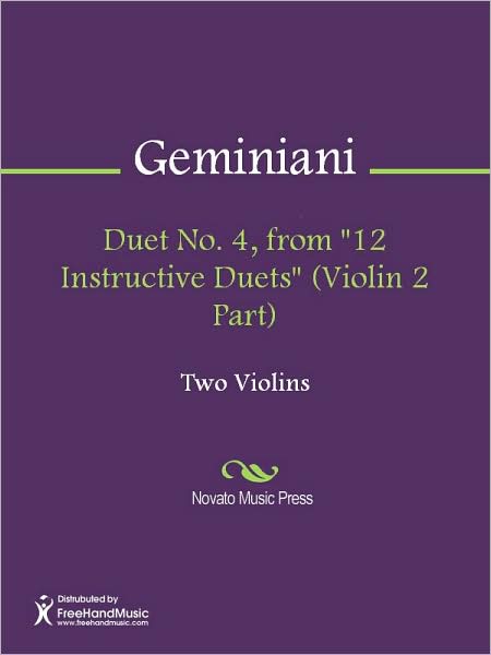 Duet No. 4, from "12 Instructive Duets" (Violin 2 Part)