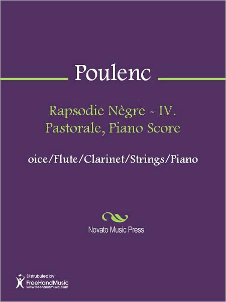 Rapsodie Negre - IV. Pastorale, Piano Score