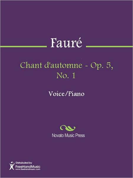 Chant d'automne - Op. 5, No. 1