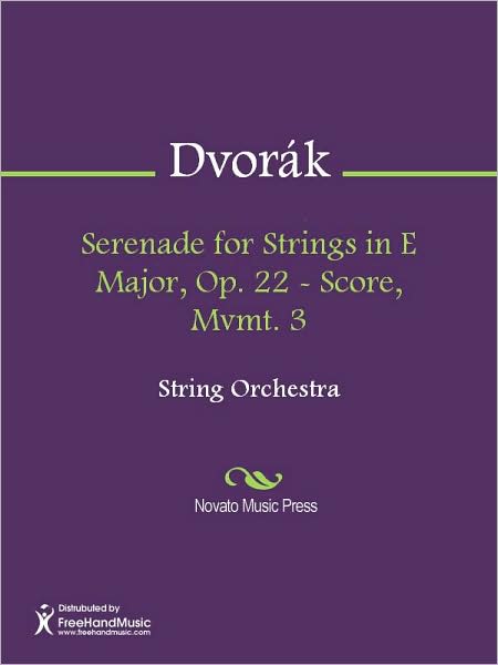Serenade for Strings in E Major, Op. 22 - Score, Mvmt. 3