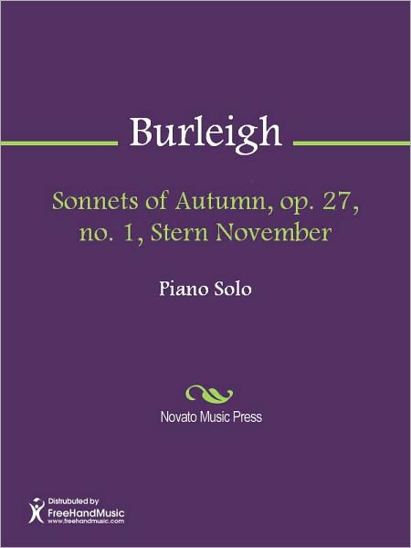 Sonnets of Autumn, op. 27, no. 1, Stern November