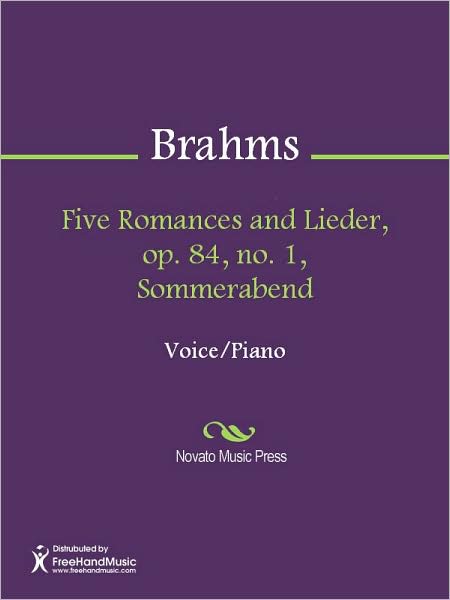 Five Romances and Lieder, op. 84, no. 1, Sommerabend