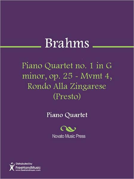 Piano Quartet no. 1 in G minor, op. 25 - Mvmt 4, Rondo Alla Zingarese (Presto)
