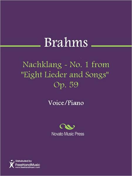 Nachklang - No. 1 from "Eight Lieder and Songs" Op. 59