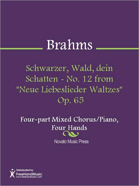 Schwarzer, Wald, dein Schatten - No. 12 from "Neue Liebeslieder Waltzes" Op. 65