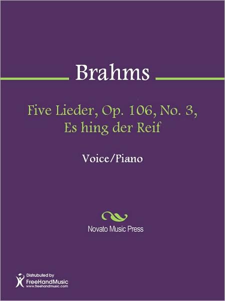 Five Lieder, Op. 106, No. 3, Es hing der Reif