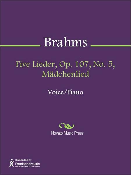Five Lieder, Op. 107, No. 5, Madchenlied