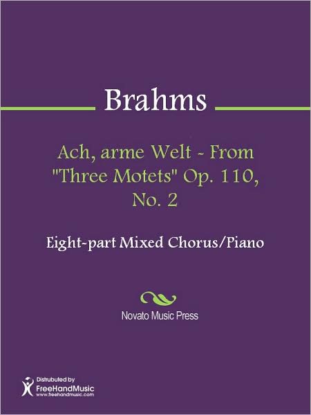 Ach, arme Welt - From "Three Motets" Op. 110, No. 2