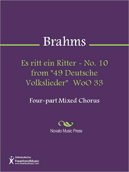 Es ritt ein Ritter - No. 10 from "49 Deutsche Volkslieder" WoO 33