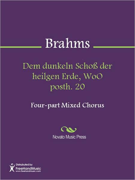Dem dunkeln Schoss der heilgen Erde, WoO posth. 20