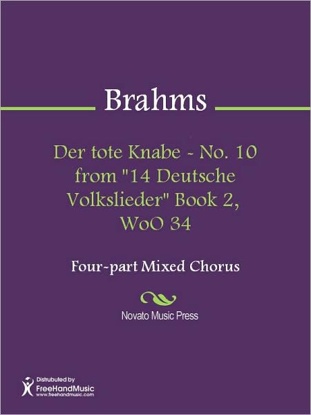 Der tote Knabe - No. 10 from "14 Deutsche Volkslieder" Book 2, WoO 34