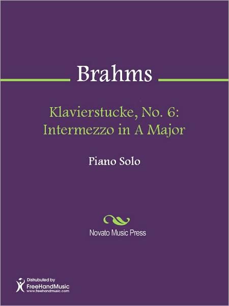 Klavierstucke, No. 6: Intermezzo in A Major