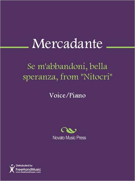 Se m'abbandoni, bella speranza, from "Nitocri"