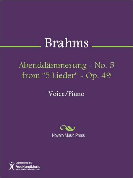 Abenddammerung - No. 5 from "5 Lieder" - Op. 49