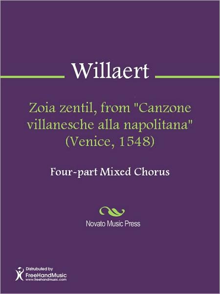 Zoia zentil, from "Canzone villanesche alla napolitana" (Venice, 1548)