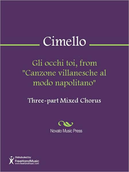 Gli occhi toi, from "Canzone villanesche al modo napolitano"