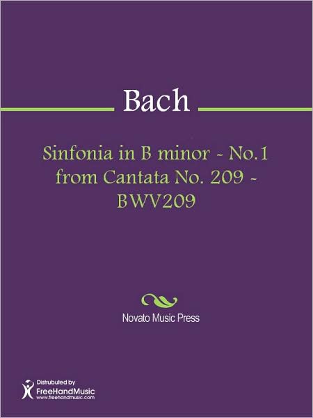 Sinfonia in B minor - No.1 from Cantata No. 209 - BWV209