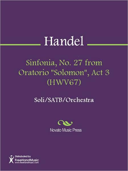 Sinfonia, No. 27 from Oratorio "Solomon", Act 3 (HWV67)