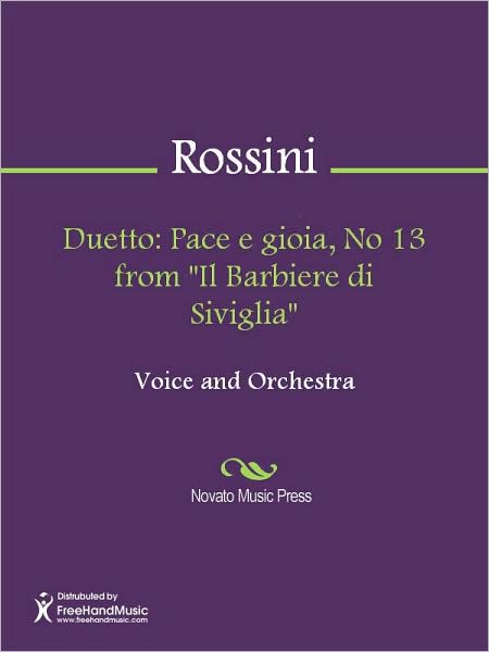 Duetto: Pace e gioia, No 13 from "Il Barbiere di Siviglia"