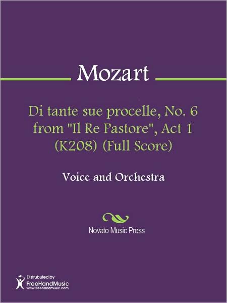Di tante sue procelle, No. 6 from "Il Re Pastore", Act 1 (K208) (Full Score)
