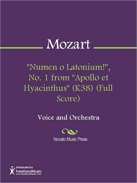 "Numen o Latonium!", No. 1 from "Apollo et Hyacinthus" (K38) (Full Score)