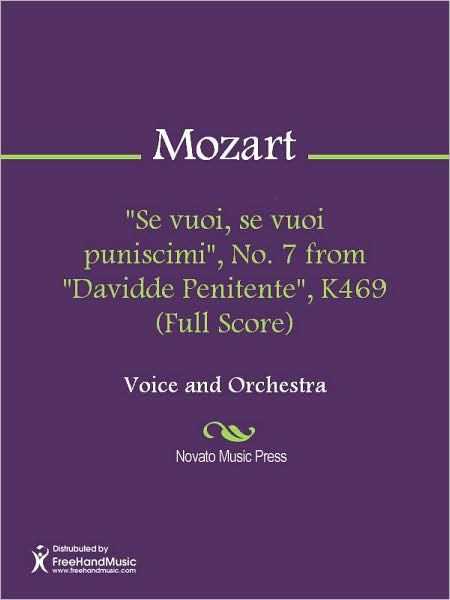 "Se vuoi, se vuoi puniscimi", No. 7 from "Davidde Penitente", K469 (Full Score)