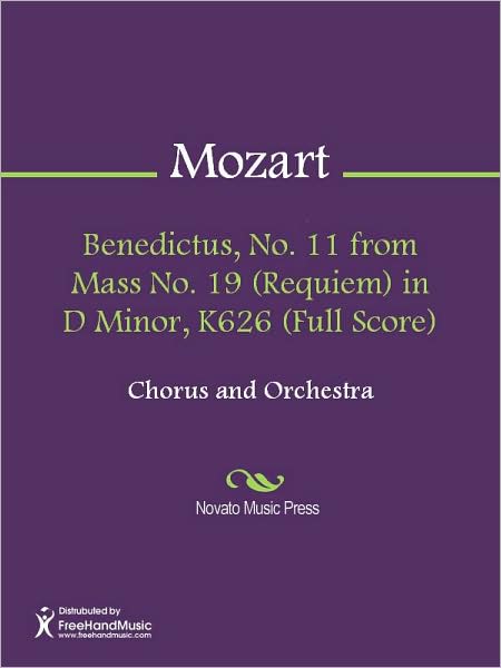 Benedictus, No. 11 from Mass No. 19 (Requiem) in D Minor, K626 (Full Score)