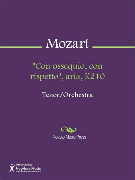 "Con ossequio, con rispetto", aria, K210