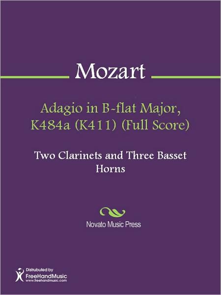 Adagio in B-flat Major, K484a (K411) (Full Score)