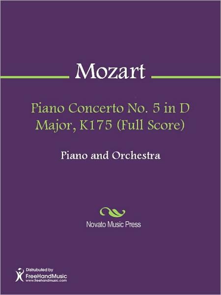 Piano Concerto No. 5 in D Major, K175 (Full Score)