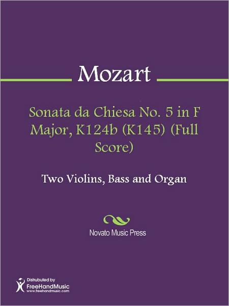 Sonata da Chiesa No. 5 in F Major, K124b (K145) (Full Score)