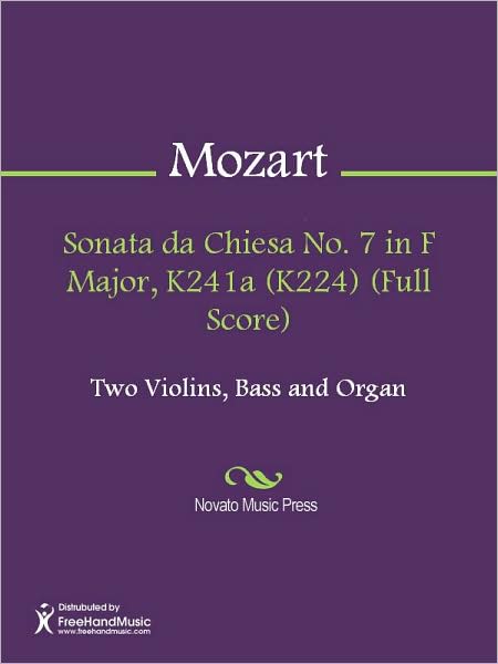 Sonata da Chiesa No. 7 in F Major, K241a (K224) (Full Score)