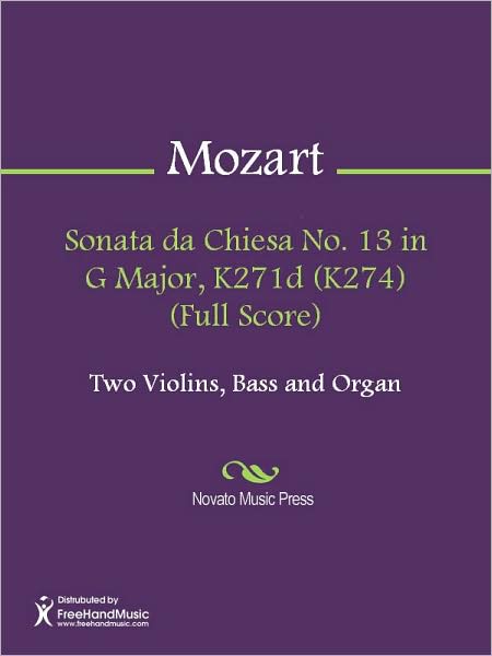 Sonata da Chiesa No. 13 in G Major, K271d (K274) (Full Score)