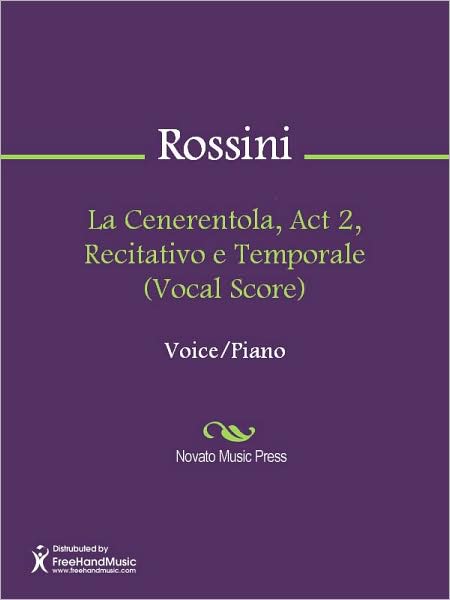 La Cenerentola, Act 2, Recitativo e Temporale (Vocal Score)