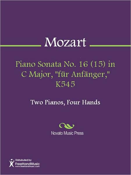 Piano Sonata No. 16 (15) in C Major, "fur Anfanger," K545