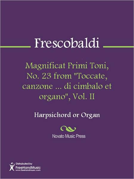 Magnificat Primi Toni, No. 23 from "Toccate, canzone ... di cimbalo et organo", Vol. II