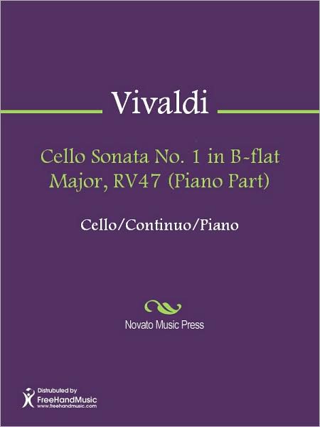 Cello Sonata No. 1 in B-flat Major, RV47 (Piano Part)