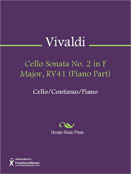 Cello Sonata No. 2 in F Major, RV41 (Piano Part)