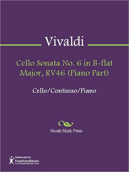 Cello Sonata No. 6 in B-flat Major, RV46 (Piano Part)