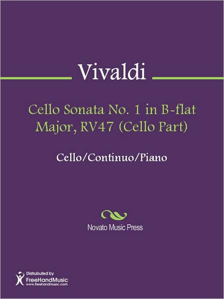 Cello Sonata No. 1 in B-flat Major, RV47 (Cello Part)