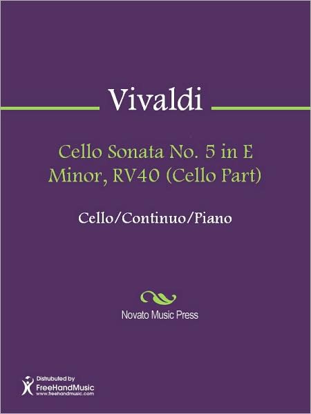 Cello Sonata No. 5 in E Minor, RV40 (Cello Part)
